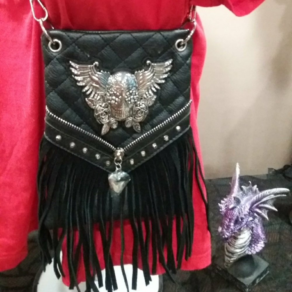 Biker Cross body skull purse